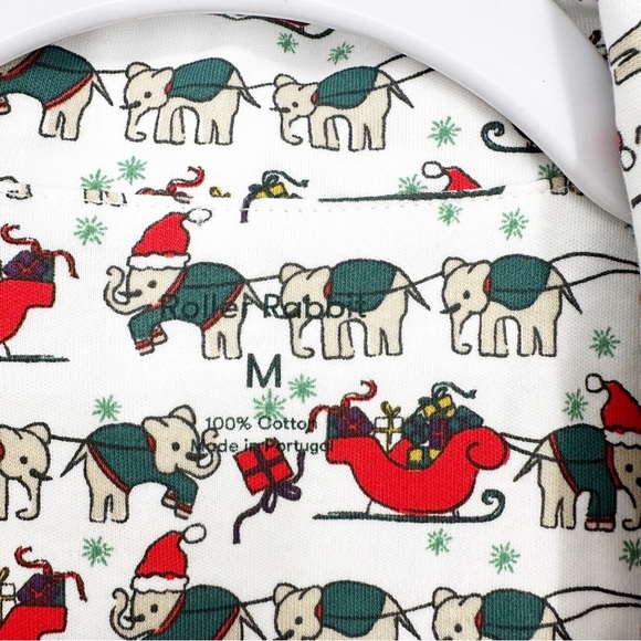 New Roller Rabbit Women's Elephant Holiday Christmas Pajama Top Only Size M - Picture 2 of 7